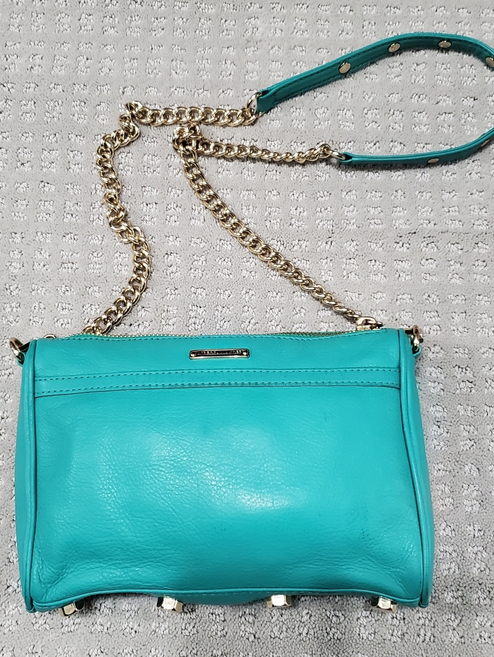 Teal Leather Rebecca Minkoff Mini M.A.C. crossbody bag